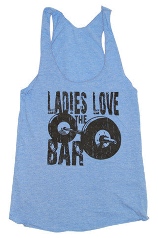 Ladies Love The Bar Tri-Blend Tank - Love and Sweat Athletic Wear
